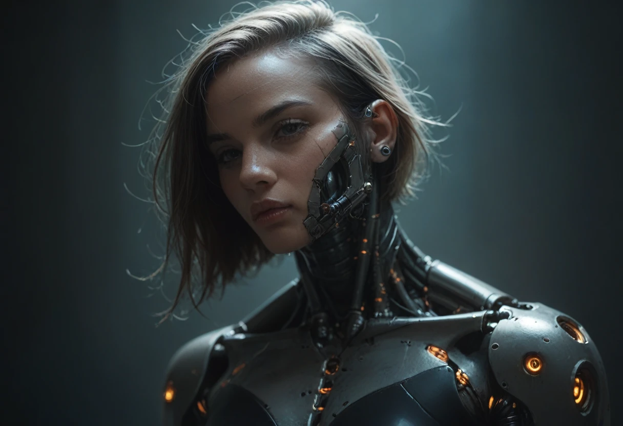 JenniferConnelly, <lora:JenniferConnelly-v15-byShurik:1>clean skin
(closeup) looking at viewer
(LikenessHelpbyShurik3:1)
robot
In this intense close-up, a female version of RoboCop stands amidst a crime scene, bathed in the alternating glow of blue and red lights. (Best quality: 1.3)
Her metallic exterior, embellished with sleek armor and intricate detailing, exudes an aura of power and authority. The addition of bold lipstick on her lips adds an unexpected touch of femininity, creating a striking contrast against the backdrop of the grim crime scene. (Detailed: 1.2)
As the blue and red lights cast an eerie ambiance, they illuminate her features with an otherworldly glow. The cold, blue light emphasizes the high-tech nature of her cybernetic enhancements, while the intense red light highlights the intensity of the situation. (Ambient lighting: 1.4)
Her piercing gaze, enhanced by glowing visor-like eyes, reflects a fierce determination to uphold justice and bring criminals to account. The reflections of the crime scene in her visor serve as a reminder of the challenges she faces and the importance of her mission. (Intense gaze: 1.3)<lora:LuisapHumanoidRobots_v1:1> ,
