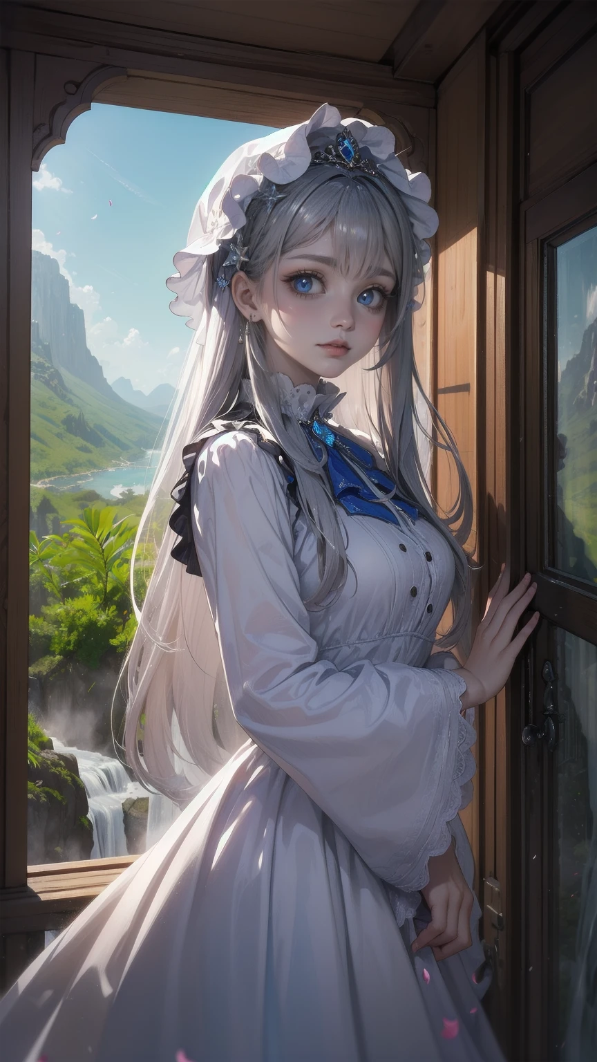 Tia a une silhouette assez élancée. Elle a les cheveux blanc-gris , elle a les cheveux courts et de grands yeux vert pâle, La jeune fille contemple devant la Grande Muraille de Chine, son charmant sourire se reflète sur son visage alors qu'elle apprécie la splendeur et la beauté de cet immense édifice historique. Ses yeux charmants semblent conserver une étincelle d'étonnement et d'admiration pour ce qu'elle voit devant elle., les choses difficiles et les monuments immenses et magnifiques. Elle était remplie de joie et d'enthousiasme alors qu'elle se tenait devant ce témoin géant de l'art et de l'ingénierie dans l'histoire de l'humanité..
La jeune fille porte des vêtements confortables et pratiques adaptés à un voyage touristique, et elle porte un appareil photo pour documenter ce merveilleux moment. Certains objets peuvent apparaître dans le cadre de son voyage, comme un petit sac sur son épaule, un chapeau pour se protéger du soleil, et peut-être même une carte pour voir et suivre les itinéraires de visite. Elle semble prête à explorer et à absorber tout ce que cette merveilleuse visite a à offrir..
L'arrière-plan montre la Grande Muraille de Chine et ses environs, rochers, montagnes, et une nature merveilleuse et belle qui donne une sensation de clarté et de calme et la possibilité de capturer des moments de détente et de contemplation. Les couleurs naturelles et les détails géométriques du mur ressortent et créent un contraste subtil avec l'esthétique de la figure humaine qui se tient devant.., Décolleté exposé, gros seins, Qualité supérieure, beaucoup de détails, Puri focus Sharp et réaliste
