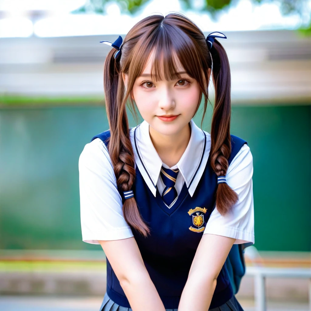 1girl,solo,twintails,school uniform,