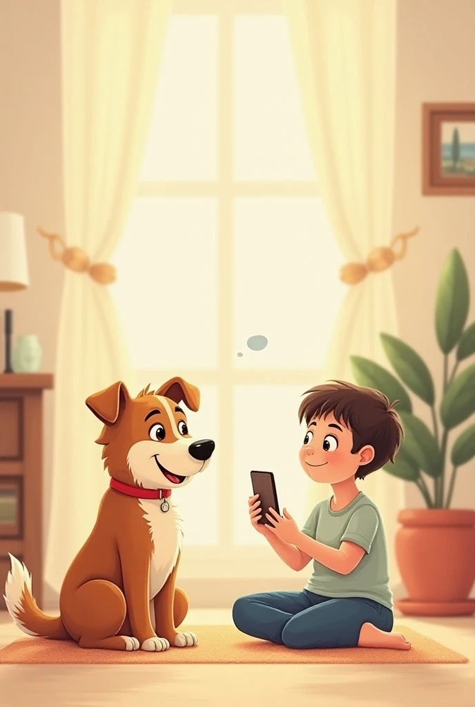 Cartoon of a boy talking to his parents 