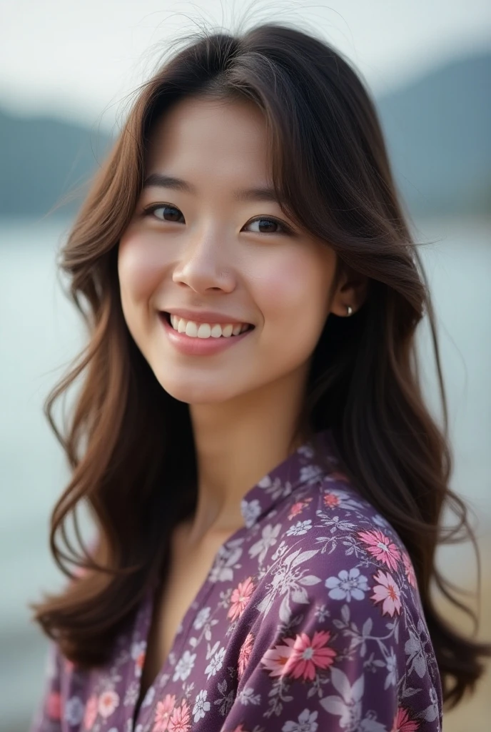 a beautiful Asian woman with black hair, full body, detailed eyes, nose, and lips, wearing colorful, casual, modern outfit, sitting on a bench in a zen garden, pond with coy fish, smiling, golden hour, happy to be alive (best quality,4k,8k,highres,masterpiece:1.2),ultra-detailed,(realistic,photorealistic,photo-realistic:1.37),HDR, studio lighting, extremely detailed face and body, portrait, cinematic lighting, dramatic lighting, warm color tones, dramatic colors