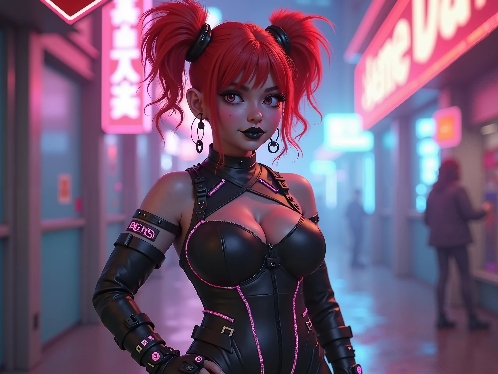 1loli, (solo), kana arima, short hair, red hair, bangs, bob hair, (red eyes:1.4), (bright eyes), (big eyes:1.1), (wide eyes:1.1), small breasts, (charming smile), bicycle uniform, latex, BREAK (from back), (look back), hip focus, BREAK (masterpiece:1.2),(best quality:1.2), (ultra-detailed:1.5), newest, ai-generated, (anime style),