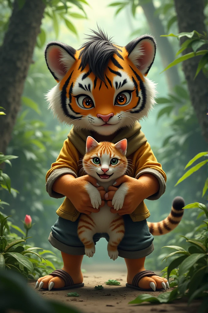 Boys like tigers,Black and blue,Cutes,greeneyes,with big eyes,shaggy,Big tail --auto