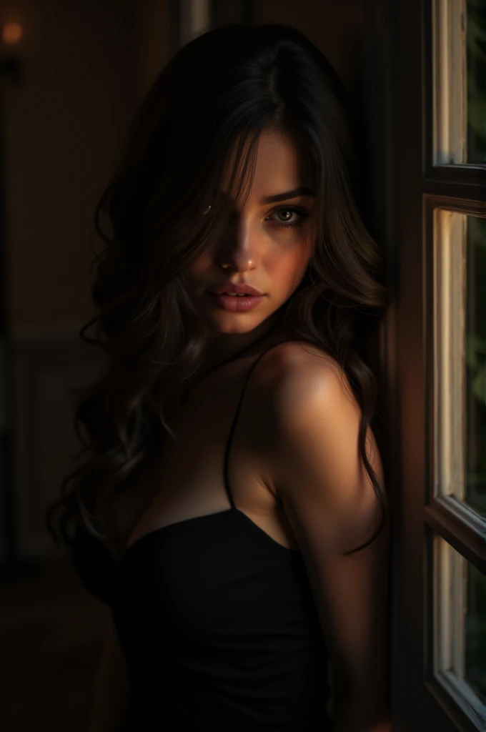 a melancholic photorealistic portrait of a nude woman, extremely detailed face and skin, intricate textures, dramatic lighting, passionate expression, dramatic perspective, soft painterly brushstrokes, sensual and erotic, deep emotion, cinematic lighting, detailed background