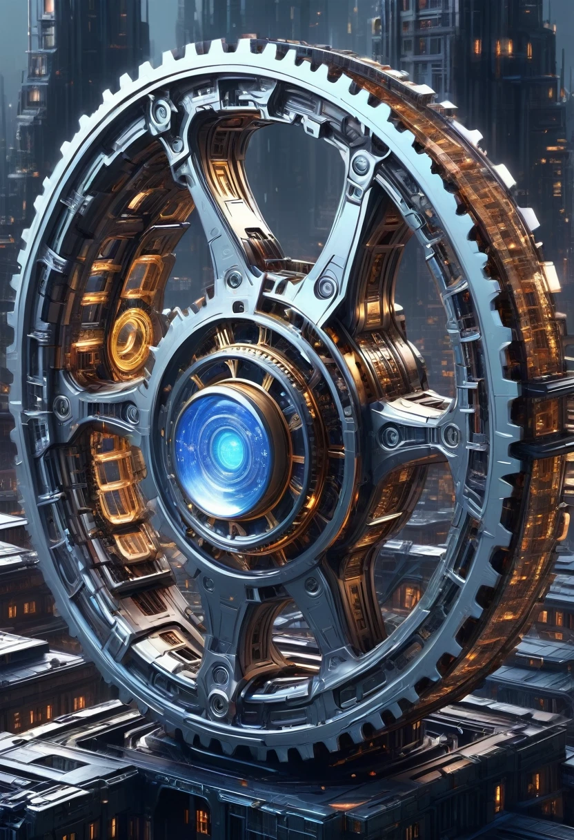 （Very unified CG scene design），（A ring-shaped future city suspended in the universe），（Neatly arranged future technology houses in the ring）complex structure，Complex gears，clear texture，complex patterns，glyphic，Titanium alloy，Sophisticated construction，Ultra-complex structures，future human city，science fiction，cyberpunk characters，