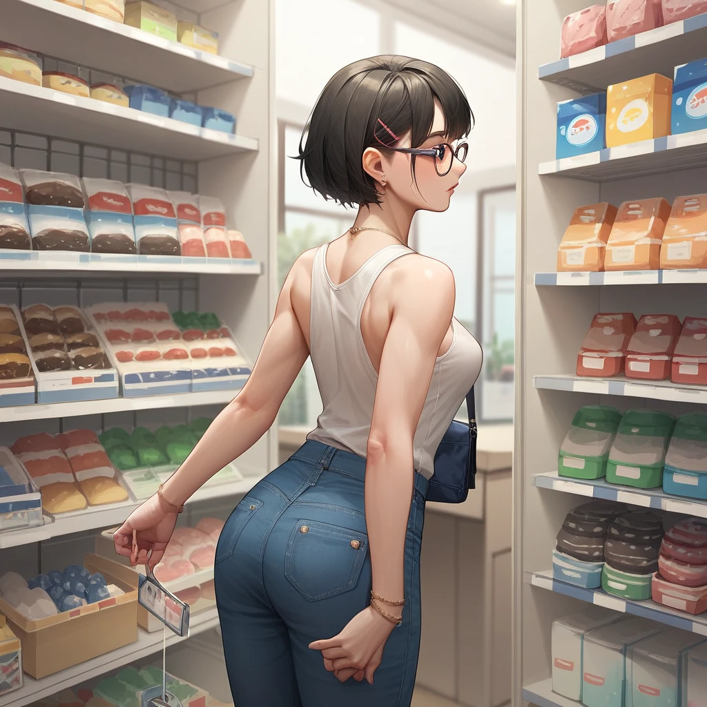 (8K, original photography, best quality,)a girl,16 years old,slim body,(slender legs),black hair,high ponytail,Qi bangs,Navel-baring short-sleeved top,Hip-length denim shorts,low top canvas shoes,((bare legs,no socks)),full-body shot,shopping,Take a picture of her back,
Camel petals, The naked body of a beautiful woman, wet,