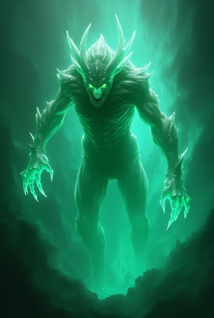 Faceless humanoid monster in the dark forest