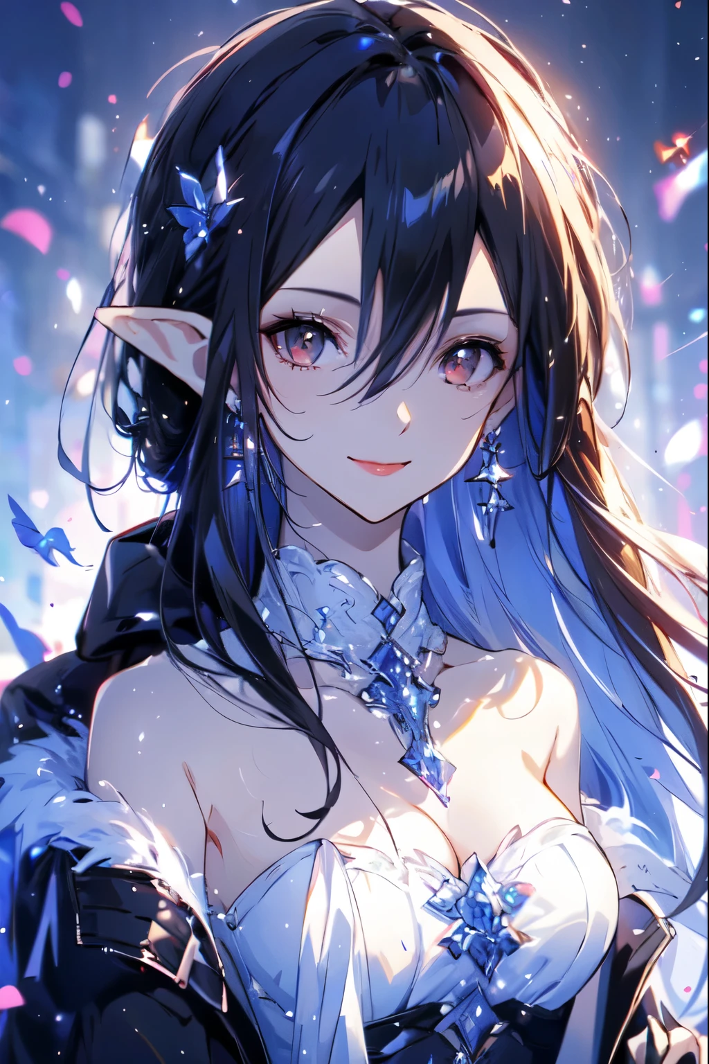 In a magical glade, Aiden encounters the mischievous nymph, surrounded by vibrant flowers and sparkling waterfalls. The nymph playfully presents a riddle to Aiden, her eyes gleaming with curiosity. The riddle's enigmatic nature is conveyed through ancient symbols and mysterious glow, challenging Aiden's wit and intelligence.