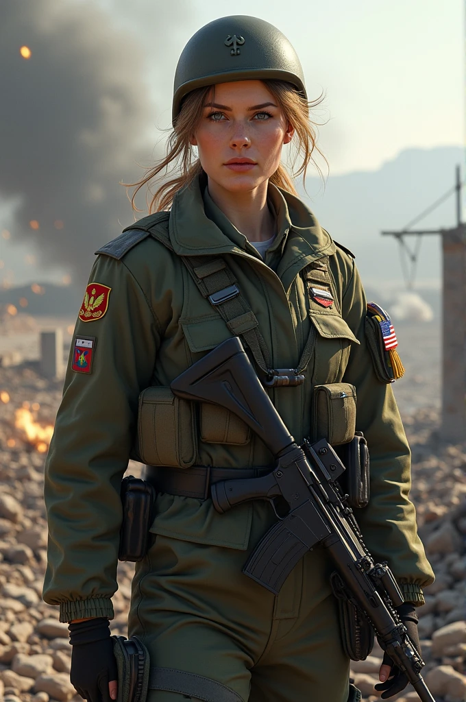 Cinematic landscape, a ultra-detailed hyperrealistic photography of a beautiful ukranian soldier woman, in a florest, ukraine aesthetics, short hair, night, curvy, beautiful curves, army aesthetics, tattered outfit, high emphasis on detail, style Semi Impasto, matte painting, atmospheric, glowing, dramatic lighting, beautiful eyes, symmetric eyed, perfect eyes, by Magali Villeneuve