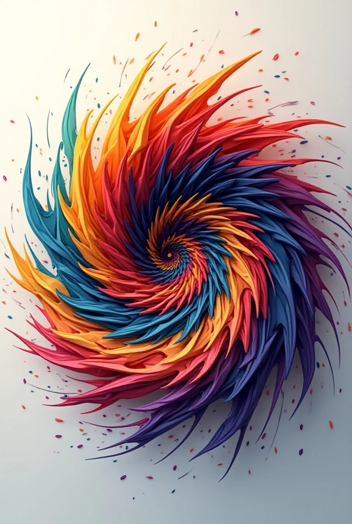 Multicolored spiral design