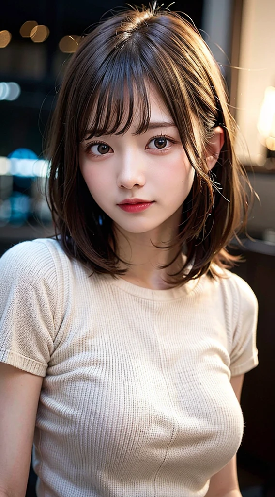 Cute 21 year old Japanese、university student、Large classroom、barely、Ultra-detailed face、An eye for detail、double eyelid、Beautiful thin nose、Sharp Focus:1.2、Beauty:1.4、(Light brown hair、short hair、Highest quality、illumination、Impressive、Ultra-high resolution、(Photorealistic:1.4)、Cute spring clothes、
