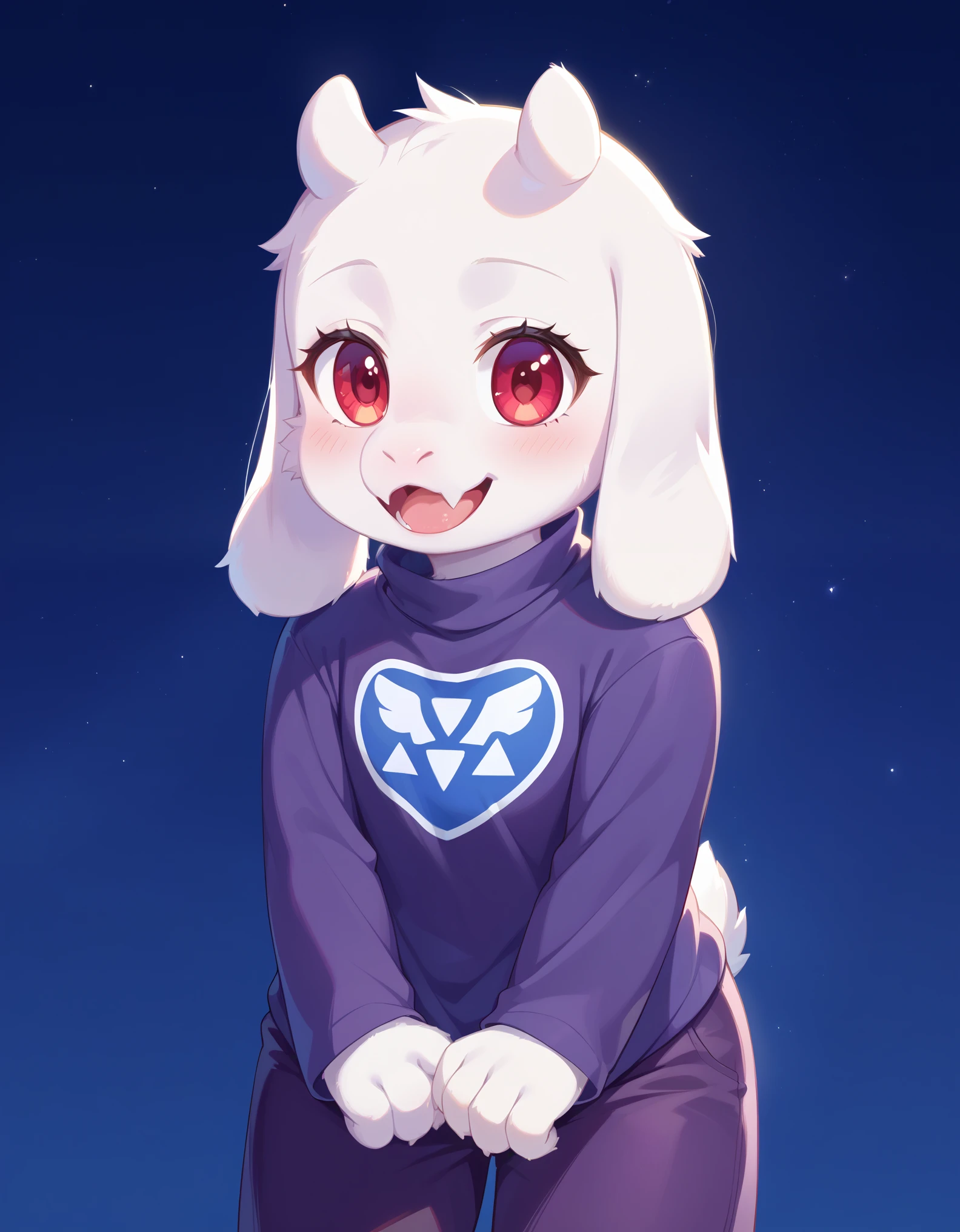 score_9, score_8_up, score_7_up, source_furry,, creamgag, furry, fur whiter, 2D, BREAK, 1girl, solo, Toriel, young