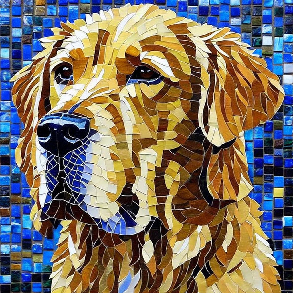 golden retriever dog Mosaic Art