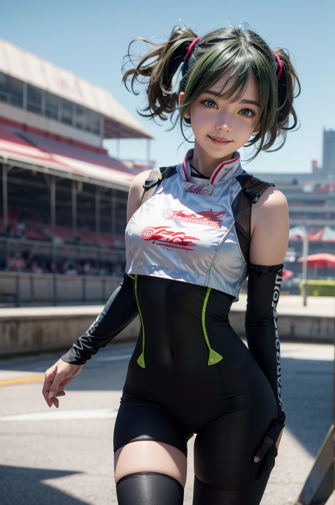 chun li from steet fighter wearing a tight white outfit, skinny frame, skinny legs, medium breast, red hair beauty, cyberpunk city background, holding retro space-gun, green headband, slim waist, slim thighs, skinny thighs, thin thighs, slender thighs, thigh gap, thigh gap,