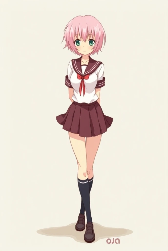 ((pink skin)),,sailor shirt,,loli,skirt,wariza,cute