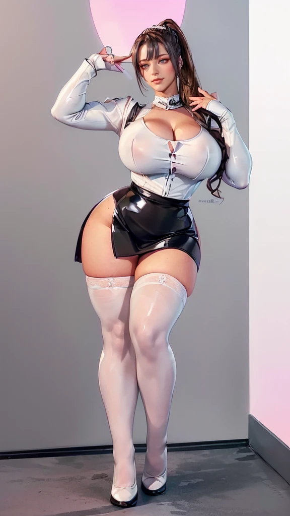 luna,,(( sagging huge long wide heavy breasts),tetas sueltas masivas,massive breast,Breasts larger than torso,big eyelash,black eyelashed,red neon lips,big ultrablack long eyelashed,perfect hips,tetas sueltas,wet skin,tetas descubiertas,tetas grandes pesadas massive opais,PRETTY FACE,(Falda plisada a cuadros:1.2),((pink, pink, racing jumpsuit, ULTRA GLOSSY SKIN,flame retardant material, hourglass elbow pads, racing gloves knot, smiley, Korean makeup look,PECHOS CAIDOS COMO GOTAS DE AGUA GRANDES,blusa cerrada,((LATEX DRESS)))（Hide all breasts）,(escote:1.2), hermosos ojos detallados, Luz en la cara, ((Toma de cuerpo completo)), Luz particularmente fuerte, thick ponytail, big long shapely thick beautiful shiny legs,, Looking to viewer, blonde hair, gray eyes, Jewelry, full body, Necklace, Schulterfrei, sweater, lips, realistic, nose, Flirt with the camera, Close-up, realism, detailed eyes, Freckles, (((gray eyes)))Wet ,I am ,the whole body,wearing high heels,standing,wearing an office suit,,flirtatious smile,latex dress,(Correct anatomy:1.3),(full body:1.5),thick, plump thighs,,a miniskirt,(Looking at the viewer:1.4),, 8k, RAW photo, ((full body photo)), (highly detailed skin: 1.2), (exposed: 1.5), two braids on the forehead, big (((black eyeliner))), two pigtails, sexy, blushing, (Temptress) voluptuous, curve, ( Seductive dynamic pose), (hanging breasts), (deep cleavage ), (bounce tits), Lustful gaze, Sensual woman, (((With skirt hem:1.3))), (((skirt crack:1.3))), (( (Lift the skirt myself:1.anties approach)) , ((maid uniform)), ((a miniskirt)),Temptation,with freckles,big hip, blonde girl,huge breasts:1.8,(wide hips) , thick thighs, huge big long shiny thick contoured and perfect legs, huge big big ass, ultra realistic with freckles, red painted lips, full body, White skin, taking a selfie in a street, white heels and lace stockings,(White LATEX shirt、Tight black skirt、high heels、thin black stockings:1.28)(governess、Pretty massive chest、pretty big breast
