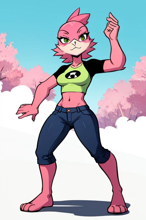 female furry pink bird ben 10 style