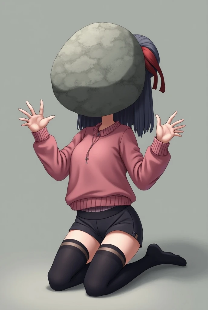 black hair, twintails, short twintails, gray eyes, pink t shirt, short sleeves, blue denim shorts, perfect denim shorts, detailed denim shorts, white crew socks, red sneakers, perfect sneakers, detailed sneakers, 1girl, alone, solo, large head, short stature, skinny, thin body, , very , tiny body, skinny body, skinny limbs, skinny arms, skinny legs, small breasts, flat chest, small butt, full body, long shot, wide shot, very long shot, very wide shot, side view, perfect side view, perfect body, perfect limbs, perfect arms, perfect hands, 5 fingers, detailed fingers, perfect legs, best quality, ultra detailed, high quality, highly detailed, 8k, 16k, masterpiece, perfect anatomy, good anatomy, cute, kawaii, blushing, detailed face, fixed face, bare belly, midriff, perfect belly, huge belly, hyper belly, gigantic belly, massive belly, enormous belly, big belly, giant belly, person inside belly vore, vore, source_anime, (score_9,score_8_up,score_7_up,), very aesthetic, multiple people inside belly, multiple preys, (vore belly), AddXL, a belly many times bigger than your own body, colossal belly, (lying on belly:1.2), (laying on the belly, laying down, sleep on your stomach)