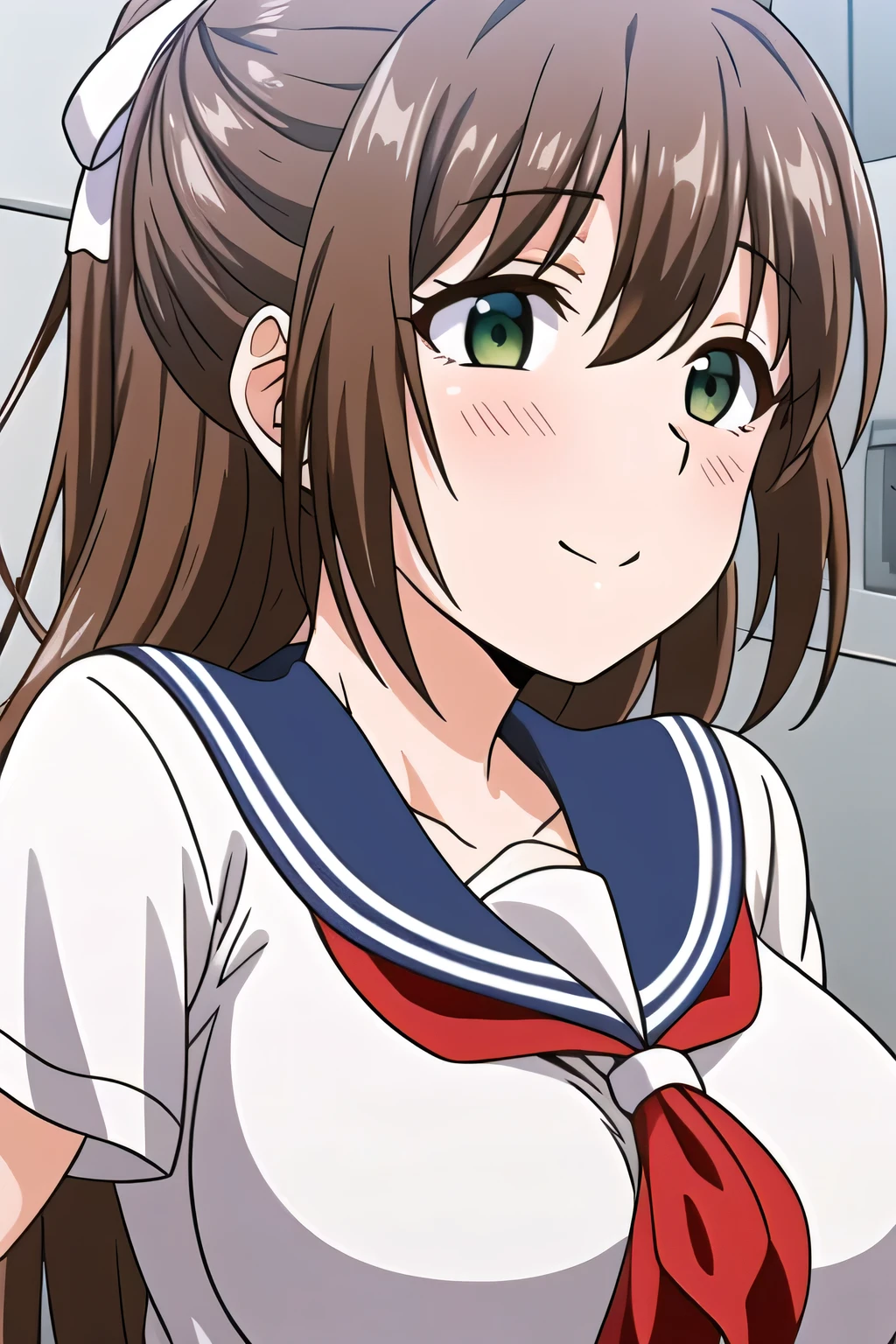 A 15-year-old super beautiful Japanese young lady with a bun cut wearing a super shiny blue long-sleeved sailor suit made of latex　A pussy covered in white slime and pubic hair is forced open　She was raped by the doctor and had sex in the missionary position while crying