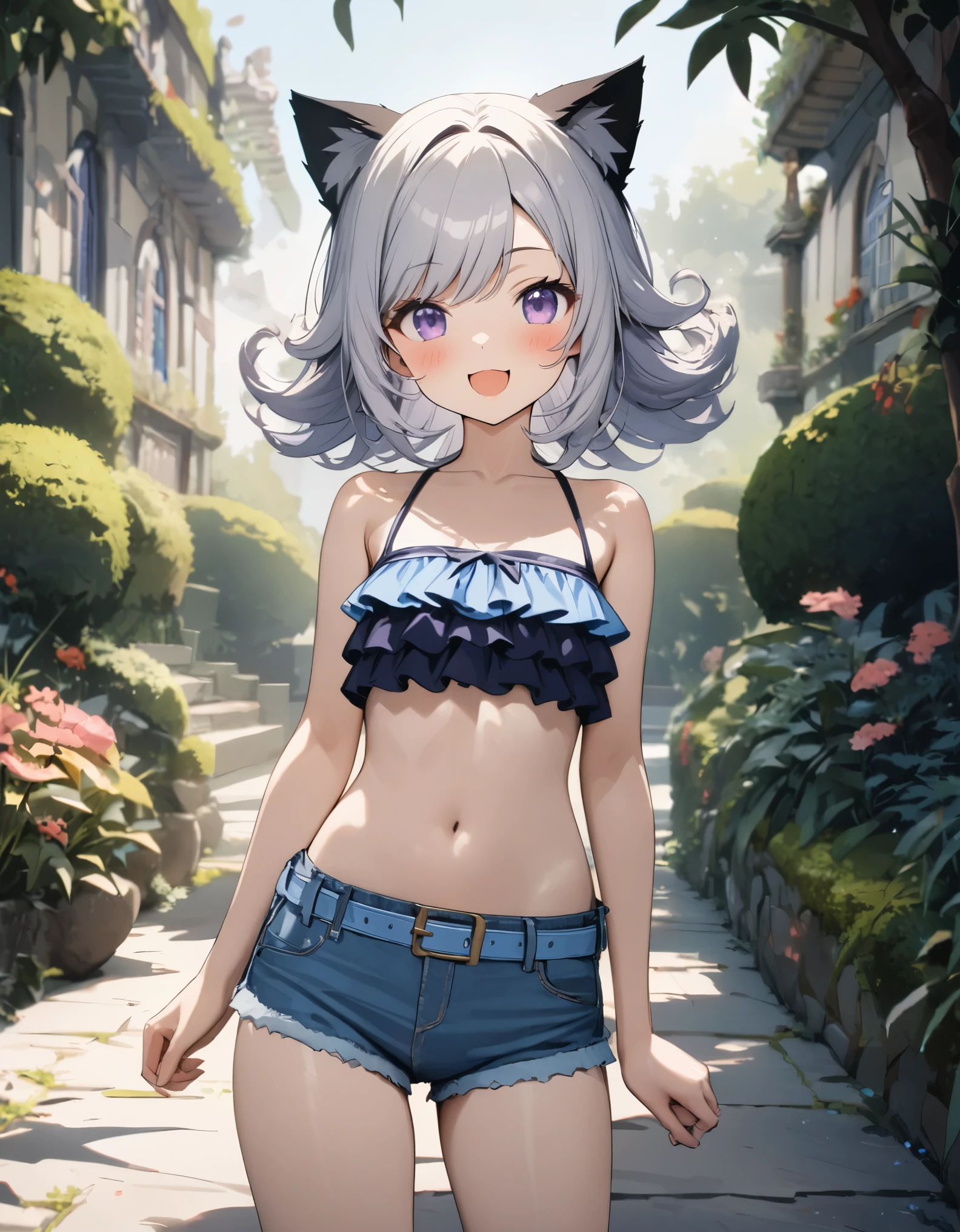 (furry:1.2), foco no corpo, peitos medios, belas luzes e sombras, cabelo branco curto, olhos azuis, pelo branco e azul escuro fofo, ajoelhada no chao, lingerie rendada, envergonhada, cauda fofa, fundo de um quarto, corpo todo deve ser mostrado, cauda deve ser mostrada
