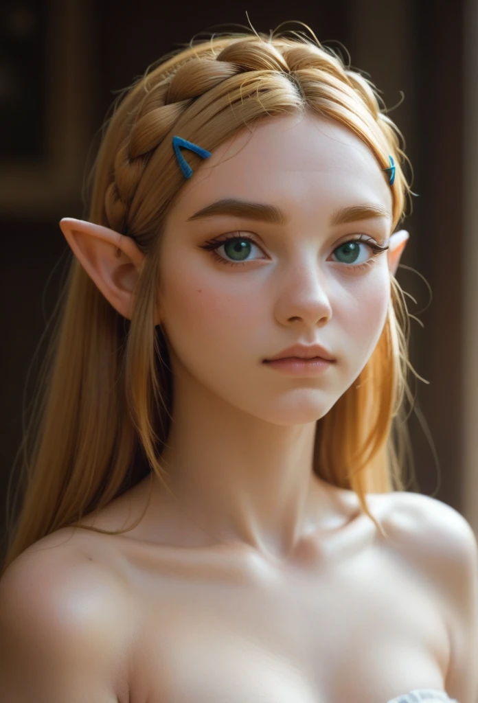 Zelda, breath of the wild, tonge out, detailed face, 