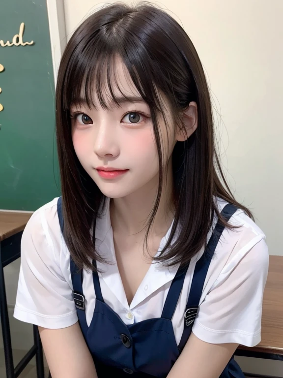 (table top:1.3), (8K, realistic, RAW photo, highest quality: 1.4), Japanese, (1 girl), beautiful face, (realistic face), (black hair), beautiful hairstyle, realistic eyes, beautiful and fine eyes, (realistic skin), beautiful skin, Charm, Super high resolution, surreal, very detailed, golden ratio,school uniform.