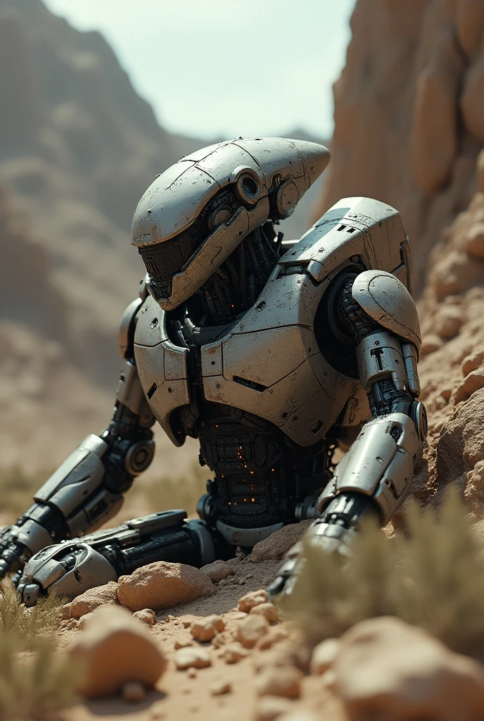Skeleton mech warrior, battle, bazooka, camel toe