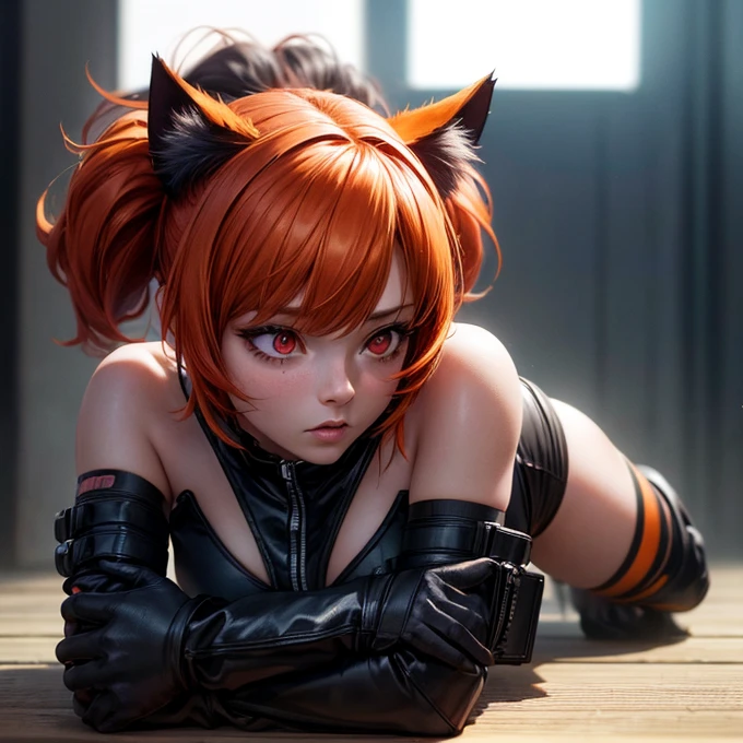(((masterpiece))), model pose, portrait, one beautiful girl with bob cut pale skin, ((dynamic hair)), ((dynamic action pose)), wet hair, (short orange hair), (wet skin), (cat ear), (green eyes), (orange cat tail), ((wet)), ((Wet T-shirt)), (white T-shirt), rain, cloud, workout, sport, summer, ((hot)), (dirty feet), tired look, tiredness, dirt, dirty T-shirt, T-shirt shines through, (sport shorts), (sneakers), model shoot style, freckles, stocking, dynamic hair, perfect body, small breast, highly detailed, more details, cinematic atmosphere, fog, precise correct anatomy, epic scene, artstation, detailed skin, detailed face, detailed eyes, hyperdetailed, intricately detailed art, pose figure, intricate details,dynamic lighting, post-processing, global illumination, detailed and intricate environment, modelshoot style, 8K UHD, concept art, octane render