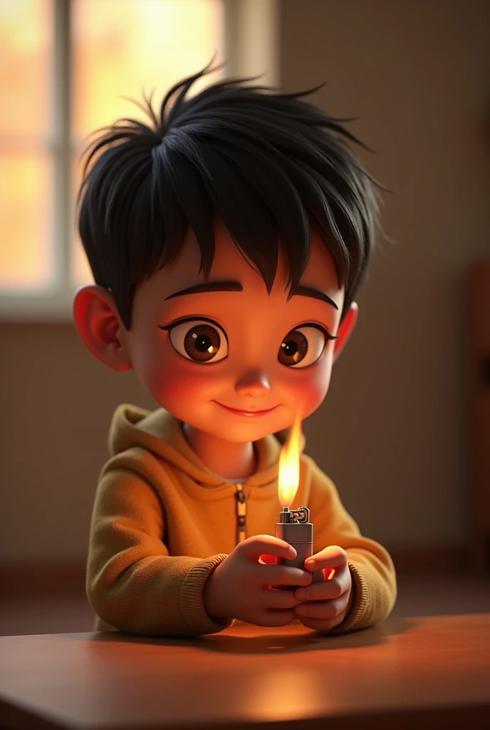 A cute boy who could burn a letter