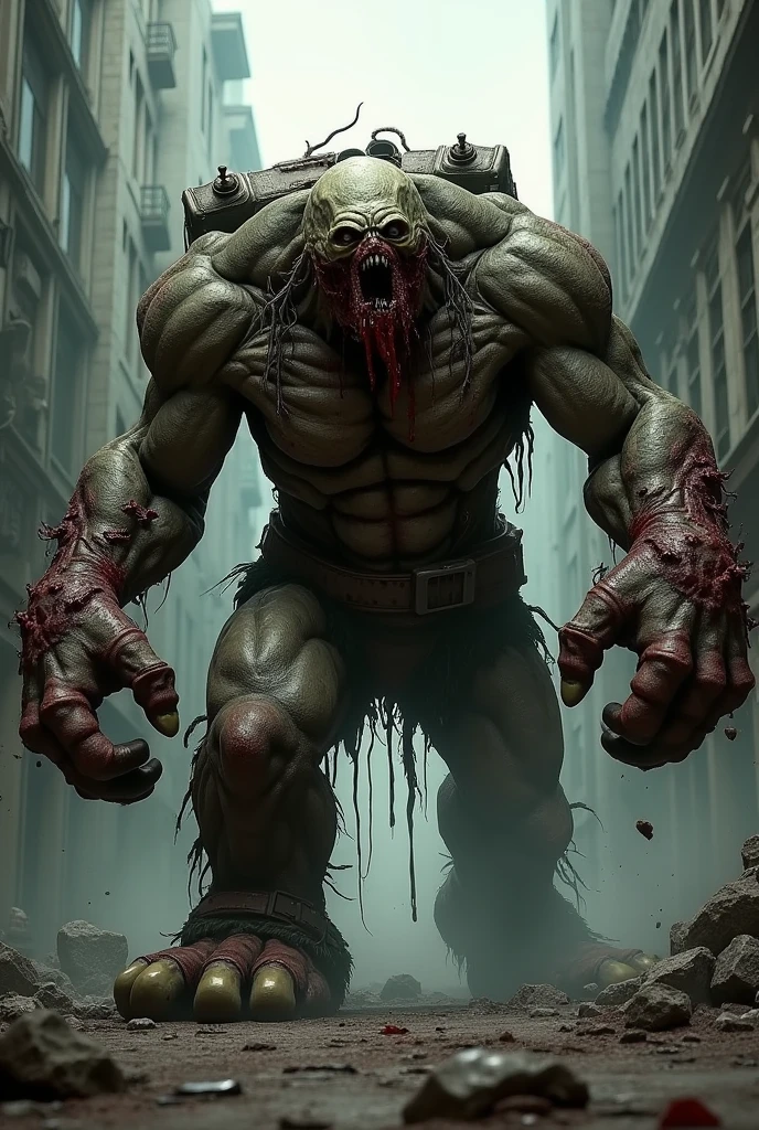 a city taken over by giant flesh, teeth, grotesque, apocalyptic, body horror, female