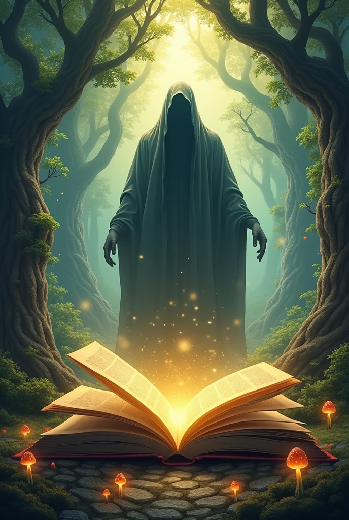 Gaming logo with gost with book using name DEATNOTE IN MIDDLE
