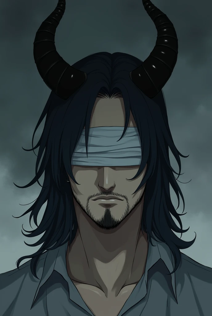 A man with long hair and a black outfit standing in front of a wall, in the anime series Ergo Proxy, in the anime film Ergo Proxy, Jormungand's anime, he wears an eye patch, Madhouse anime style, in the anime movie, occult techwear, Netflix arcane screenshot, Guro anime screenshot, 8k high quality graphics