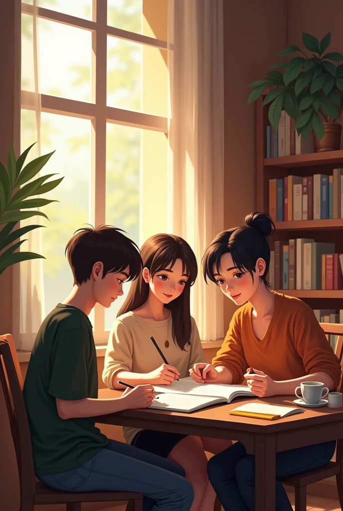 Cute girls studying

