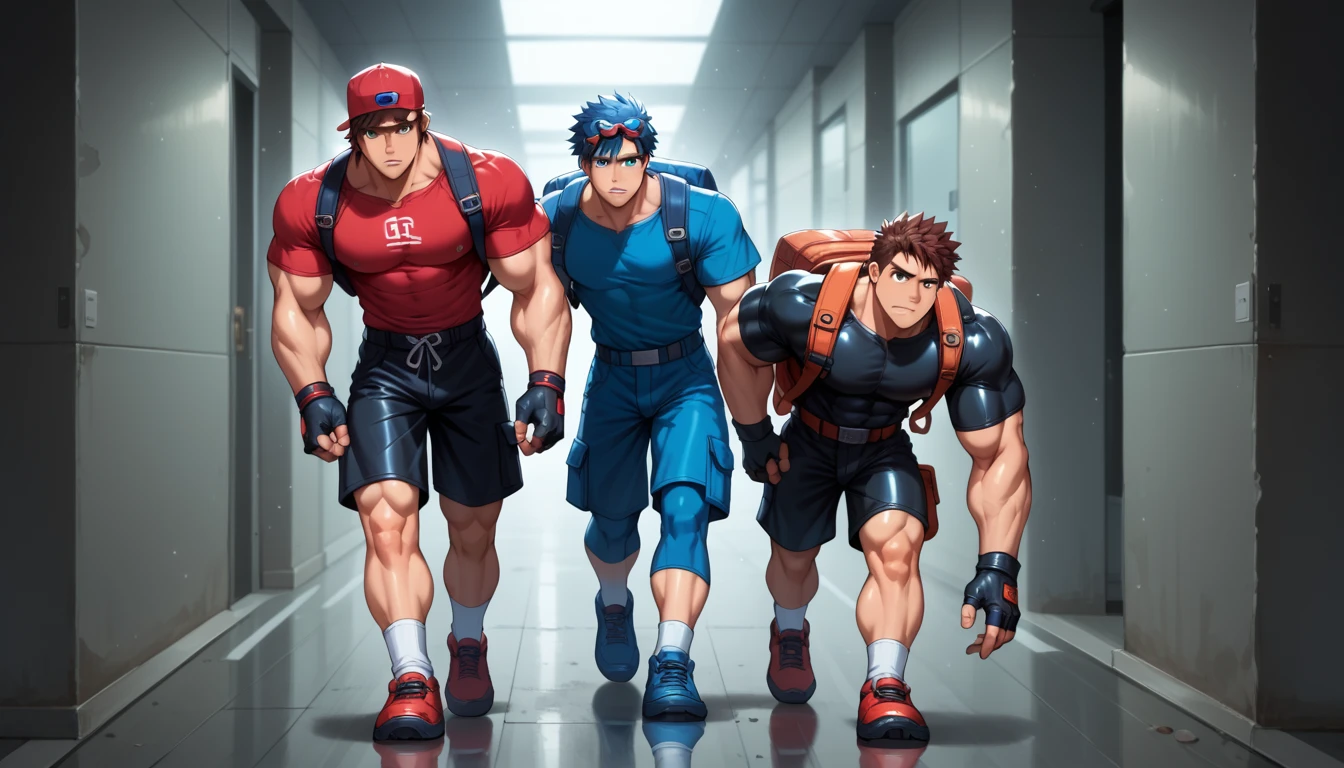 score_8, score_8_up, score_7_up, score_6_up, source_anime, male focus, , m3g4m4n, male focus, brown hair, green eyes, android, hair between eyes, Robe, looking down, huge muscles, huge erect penis,( anal sex between boys,standing doggy style), rubber suit ,Best Quality, High Quality,Crying face, imminent sexual intercourse,Muscle pose score_9,score_8_up,score_7_up,score_6_up,score_5_up,score_4_up,source_anime,
BREAK
2boys,multiple boys,male focus,,male ,,blue hair,blue eyes,goggles,goggles on head,red hair,red eyes,hat,Baseball cap,
Full shot of SeiBago ,bag,backpack,shorts,male focus,2boys,Baseball cap,hat,goggles,gloves,fingerless gloves,multiple boys,backwards hat,red eyes,walking,blue hair,goggles on head,shirt,green shorts,socks,blue footwear,blue eyes,white socks,shoes,pants,short hair,closed mouth,nsfw