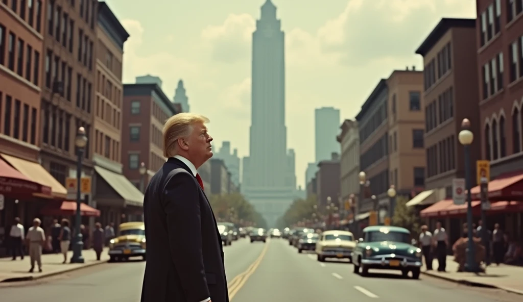 photo of sks person , Cinematic photography, movie mood, cinematic light, compelling composition, storytelling elements, conveys emotion, mood, and narrative depth, creating visually striking images that feel like still frames from a film <lora:locon_donaldtrump_v1_from_v1_64_32:1>