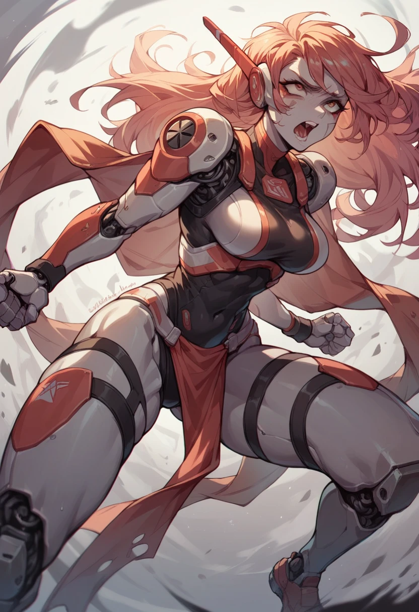 ((best quality)), ((artistic)), ((details)), 1 beautiful girl in a cybernetic world, with tight battle gear, short clothes, big breasts, camel toe pussy, whore princess