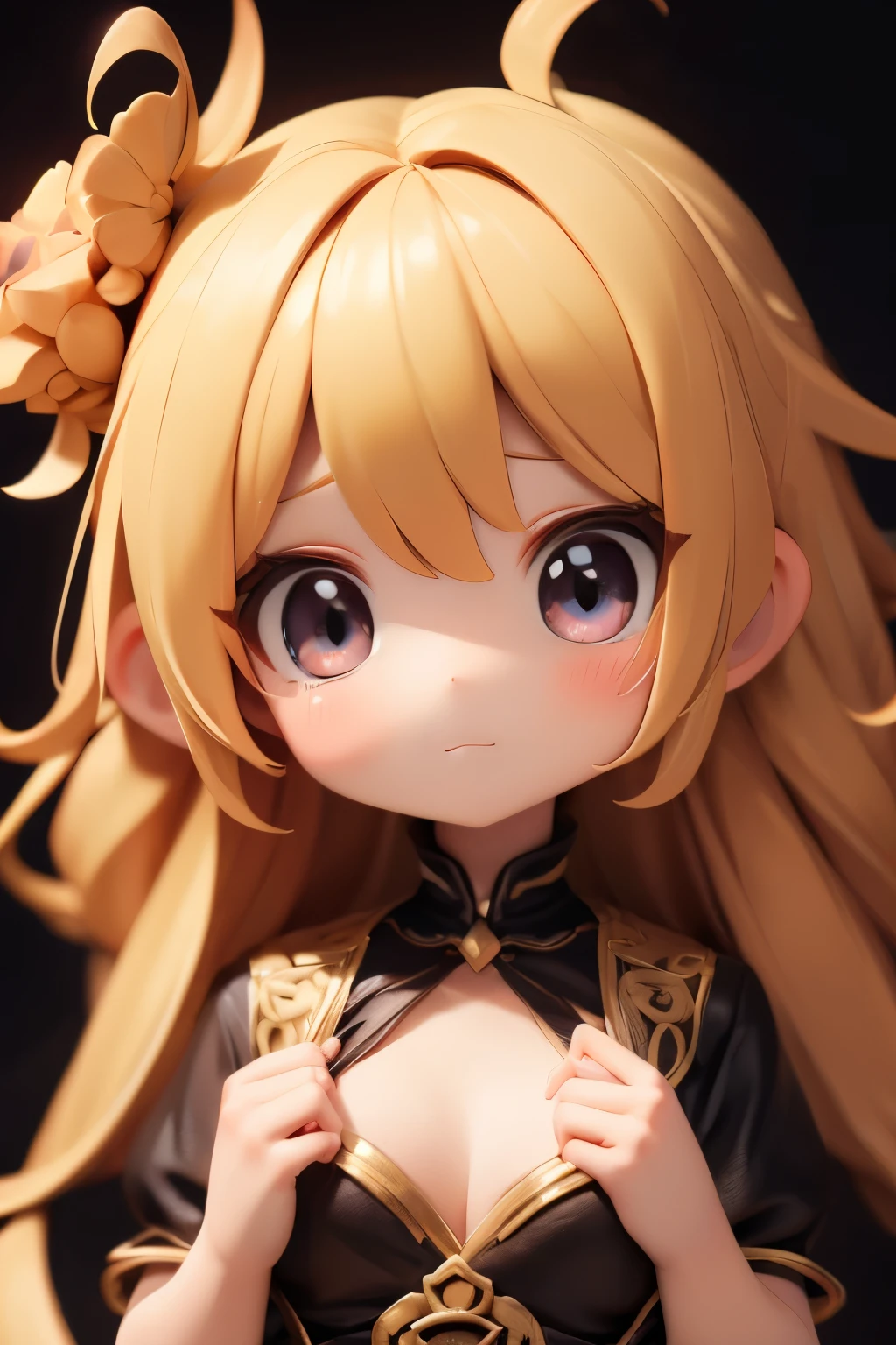 ((Best Quality)), ((masterpiece)), ( Details), 1 girl, Financial luck,Blonde,Transformation,Fairy,,Only the face,cute