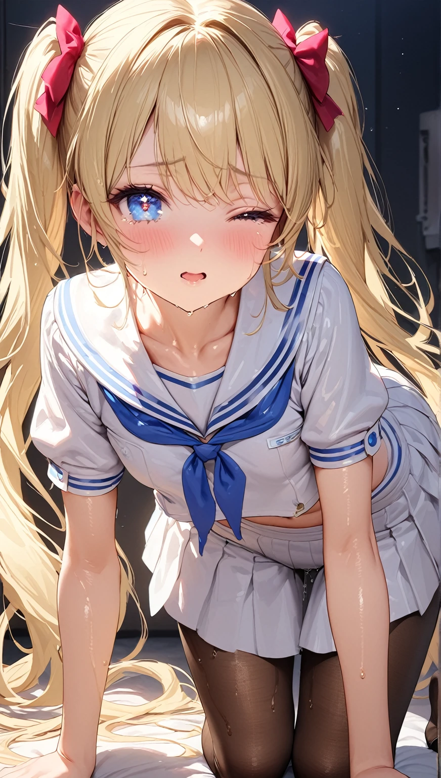 a young cheerleader girl, (best quality,4k,8k,highres,masterpiece:1.2),ultra-detailed,(realistic,photorealistic,photo-realistic:1.37),beautiful detailed eyes,beautiful detailed lips,extremely detailed eyes and face,longeyelashes,athletic,energetic,smiling,blonde hair,ponytail,cheerleading uniform,midair jump,dynamic pose,colorful,vibrant,glowing skin,studio lighting,vivid colors,cinematic lighting,dramatic composition
