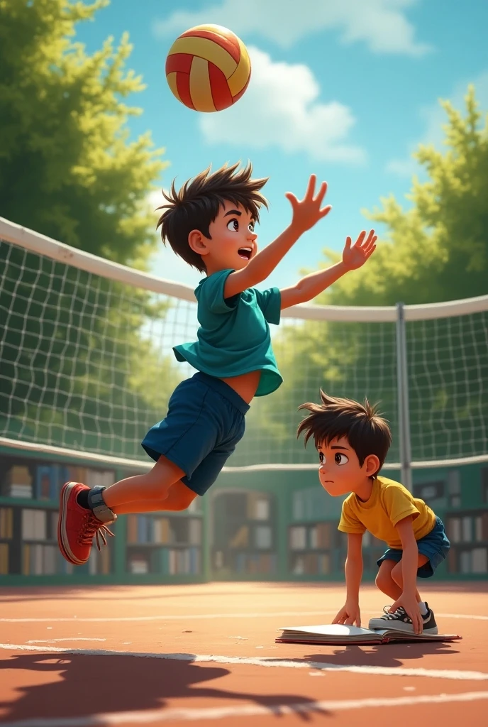soccer court，shoun，shortpants，Shota，male people，Boy，Barefoot，adolable，the feet，musculature，Strong，soccer ball，of a shirtless，Abs，Be red in the face，Arm muscles，Leg muscles，Muscle men