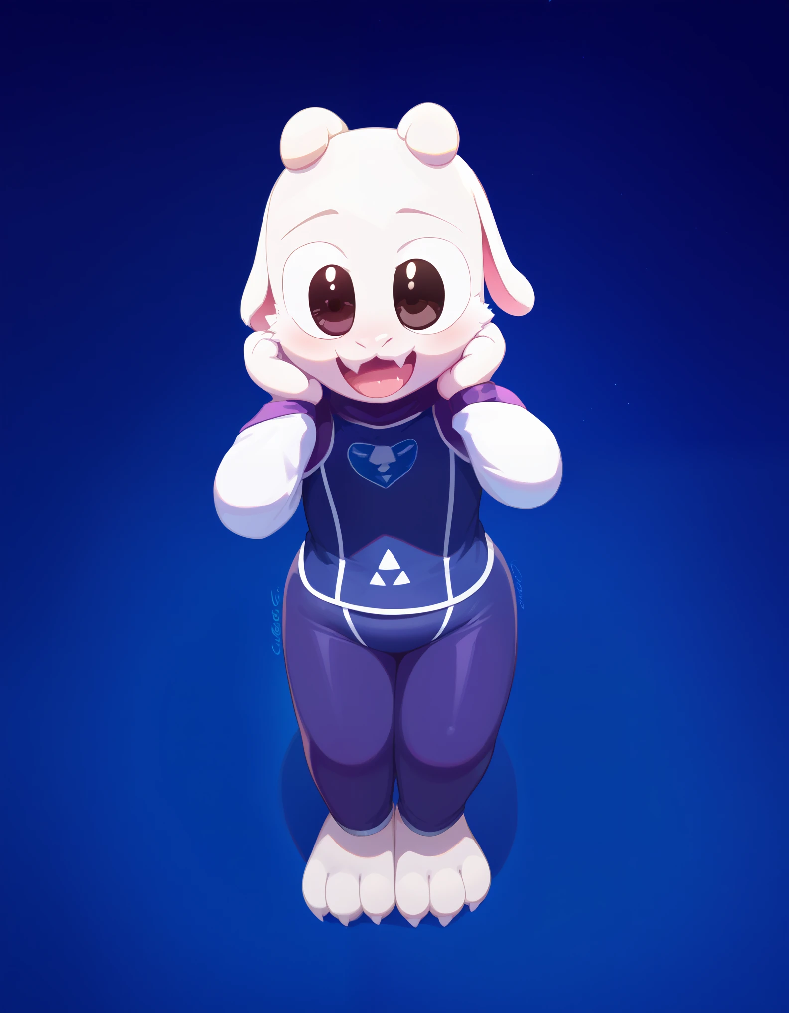 score_9, score_8_up, score_7_up, source_furry,, creamgag, furry, fur whiter, 2D, BREAK, 1girl, solo, Toriel, young