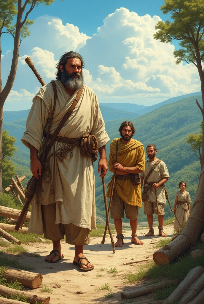 Isaac next to his son Esau