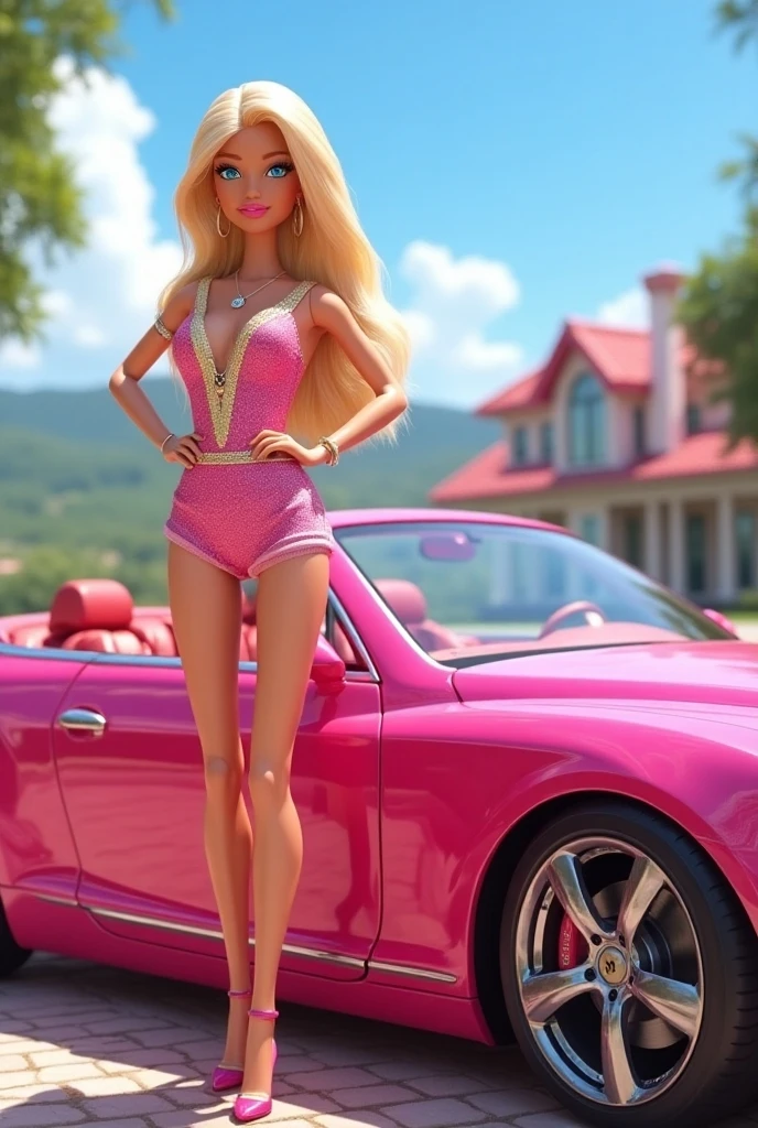 barbie de "barbie life in the dreamhouse"  con su carro