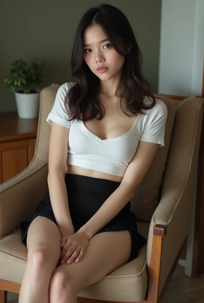 (((squat, Leg spread, She lifts her skirt to show her white panties to the camera))),(masterpiece, highest quality:1.1), (8k, RAW Photos, Photorealistic:1.2, f22), (Shiny skin), Detailed white skin,Long Hair,Detailed face, Fine grain, smile, Intricate details, One girl, 18-year-old, Japanese, cute, Reader model