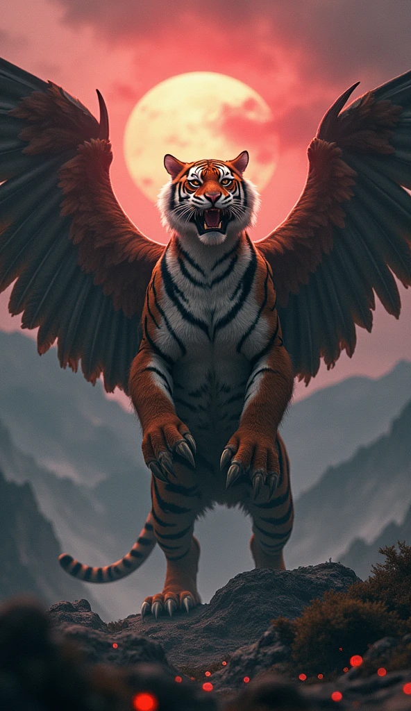 Dangerous image of half eagle and tiger mix