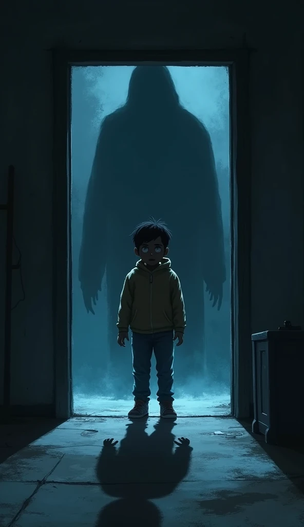 A Boy with a Shadow Behind