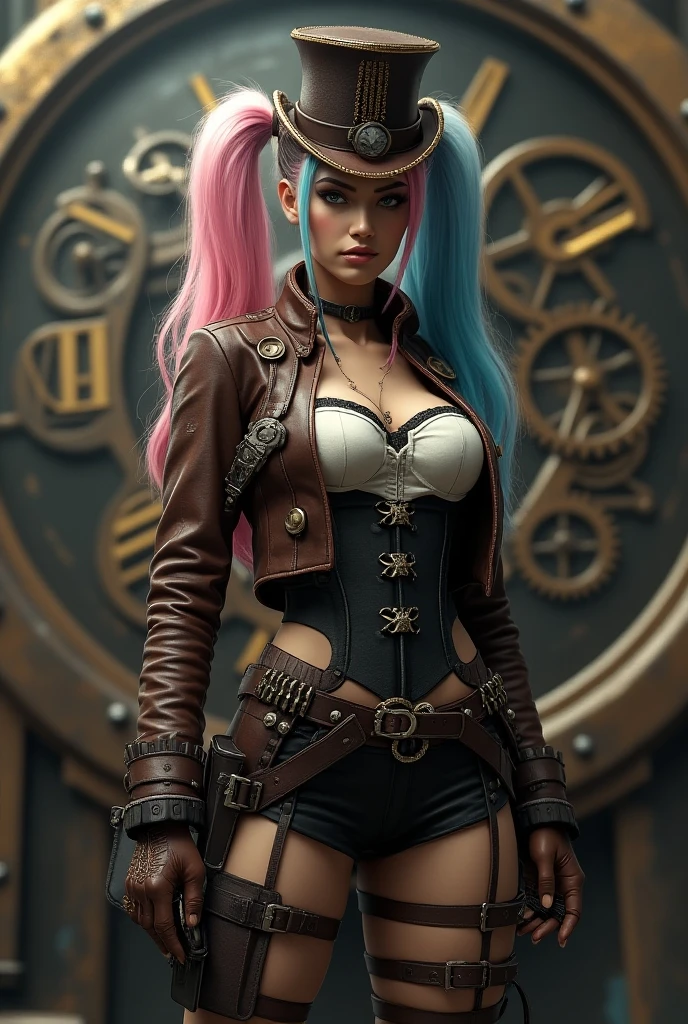 photo of danperk, (front to camera), detailed european face, (aspiring facial expression), (((devilpunk style close))), ((steampunk city on the background)), RAW, analog style, ultra detailed photograph, cinematic lighting, artstation, 4k, sharp focus, high resolution, detailed skin, detailed eyes