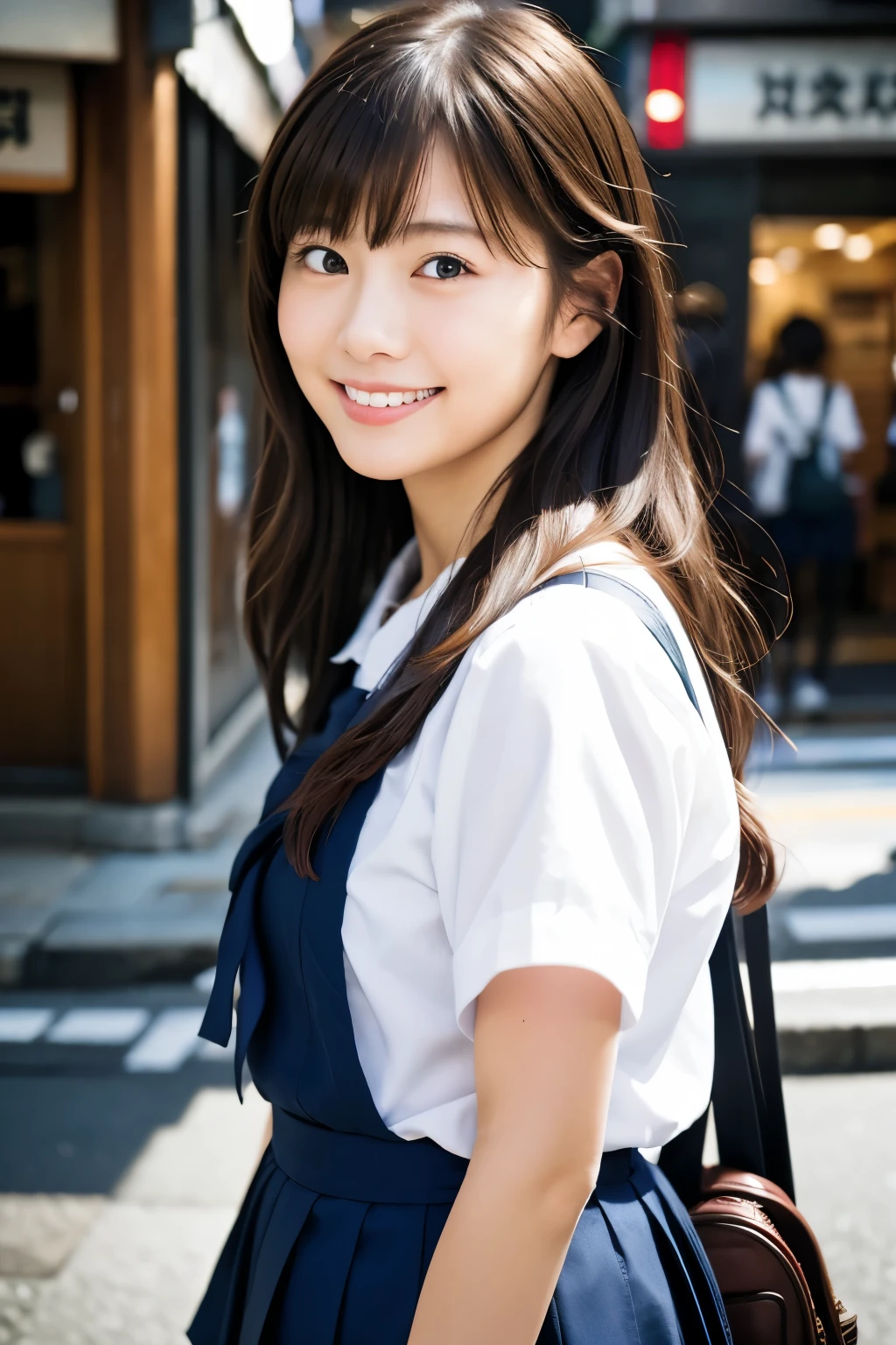 Of the city of Shibuya、Realistic、Beautiful Japanese schoolgirl