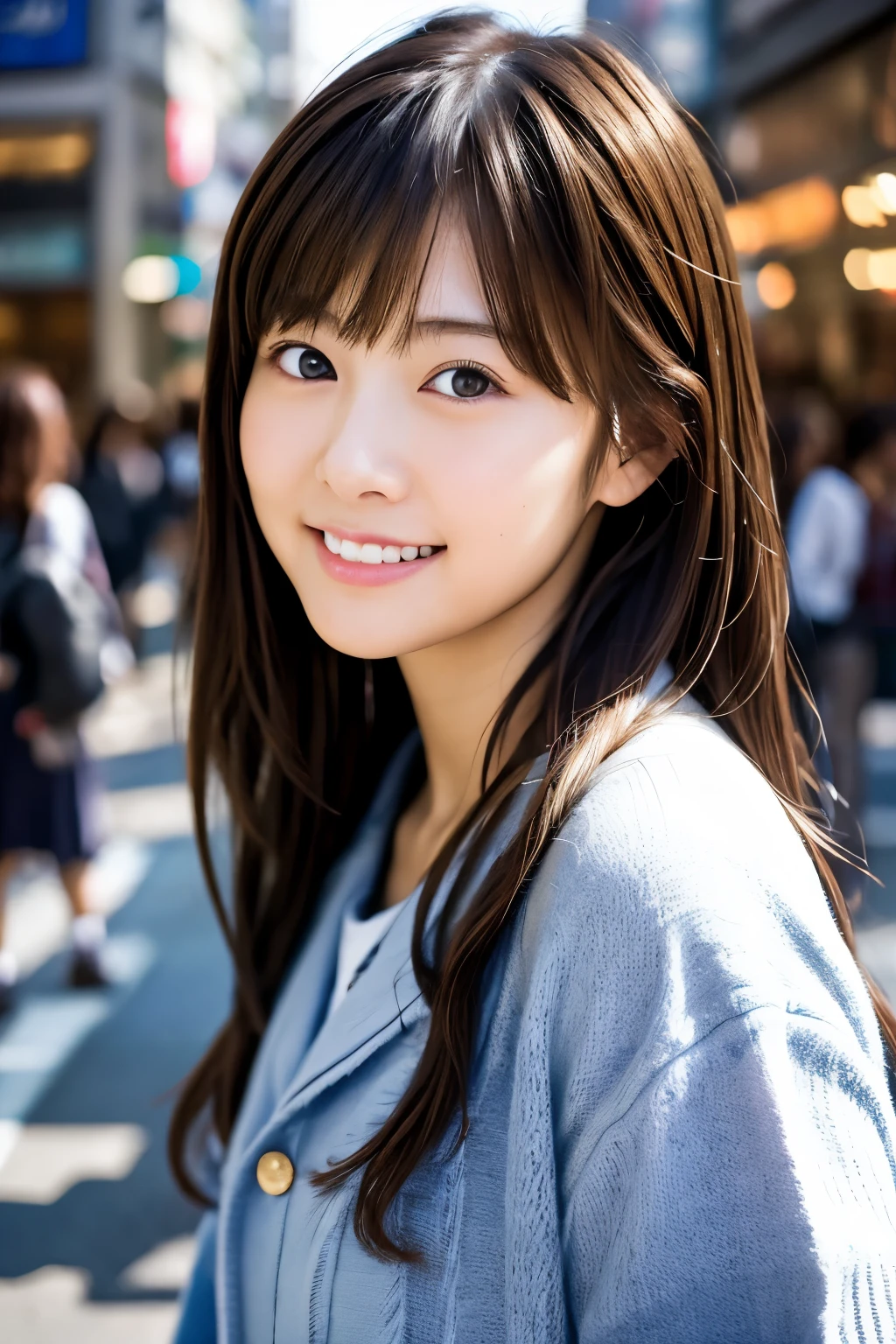 Of the city of Shibuya、Realistic、Beautiful Japanese schoolgirl