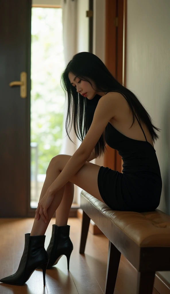 masterpiece, masterpiece, best quality, best quality, real, unity, 8k wallpaper, official art, highly detailed cg unity 8k wallpaper, ulzzang-6500, (original: 1.2), (real: 1.4), ultra detailed, high resolution, ultra detail,fantastic, fine detail, cinematic lighting, ((Long black spandex shorts: 1.37)), ((Less exposed thighs:1.2)), red ninja costumes, ninja, simple costumes, (8k, RAW photos, top quality, masterpiece: 1.27), (realistic, photorealistic: 1.37), one girl, cute, professional lighting, physically based rendering, handsome, masterpiece, top quality, high resolution, bed, sitting on knees.