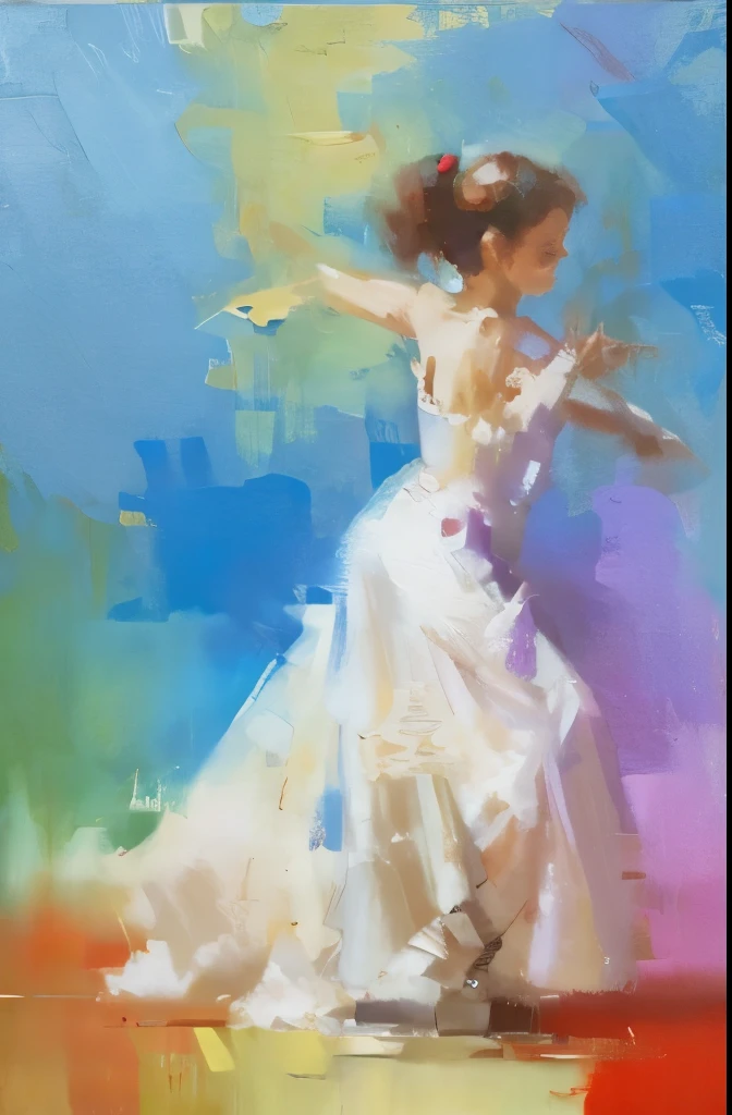  1 girl, dance, Abstract Painting 